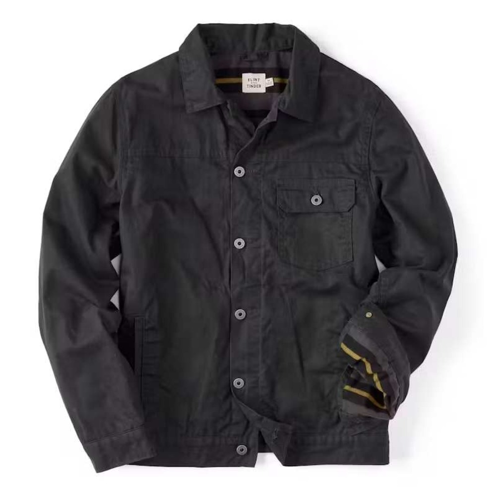 Flint and Tinder Waxed Flannel Lined Trucker Jacket Coal Size XXL New With Tags